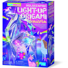 4M KidzMaker DIY komplekts Hologrāfiskais origami vienradzis ar gaismiņām