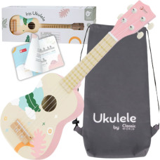 Classic World ukulele i trä – gitarr för barn, rosa