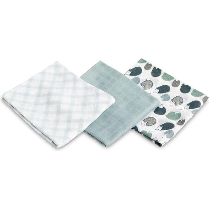 Sensillo bambublöjor, 3-pack HEDGEHOG BLUE 70X80