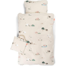 Done By Deer bedding set junior 100x140cm, Tiny farm Sand
