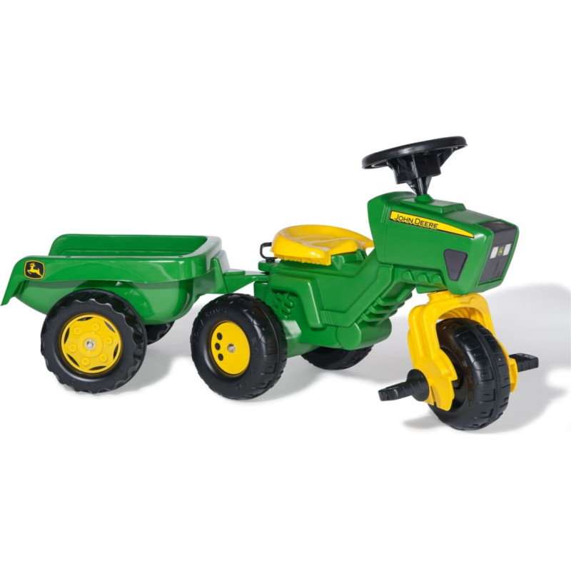Rolly Toys 052769 Rolly-Kid John Deere trehjulig traktor med släp