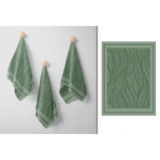 FARO Jacquard kökshandduk Carino 007, grön, 40×60 cm, bomull