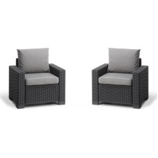 Keter trädgårdsstolar, 2 st., California, grå