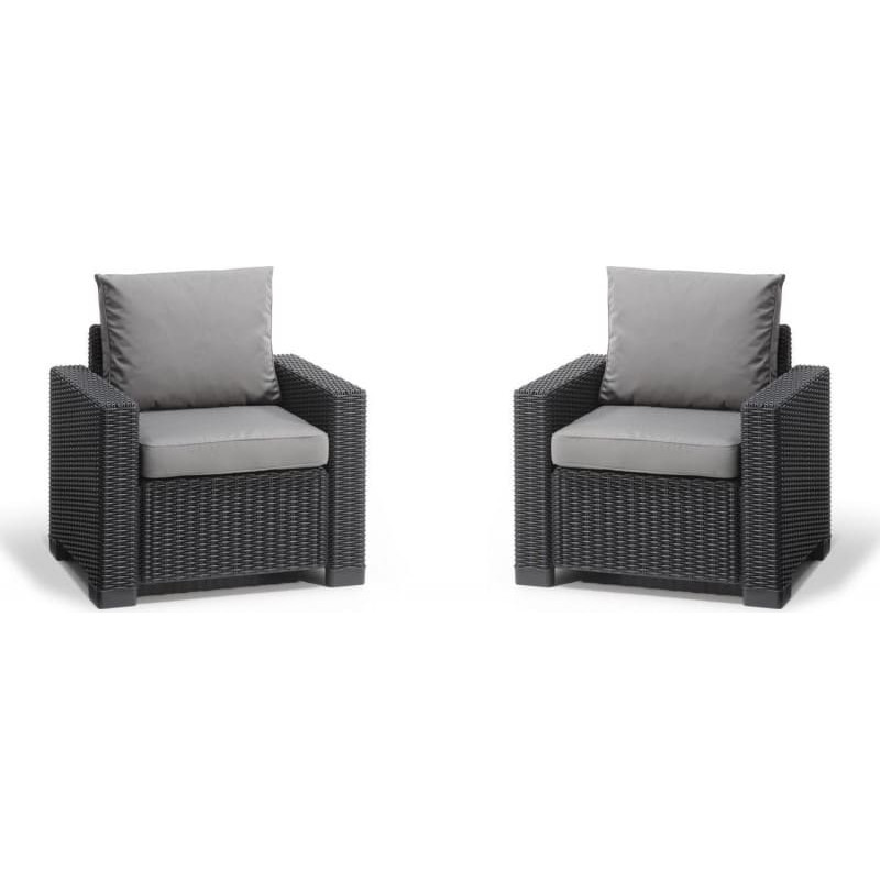 Keter trädgårdsstolar, 2 st., California, grå