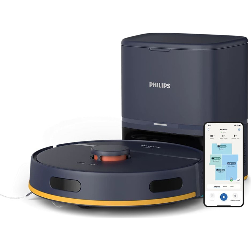 Philips HomeRun Serie 2000 robotdammsugare med moppfunktion, mörkblå — XU2100/15