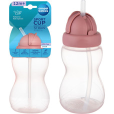 Canpol 56/109_pin2 flaska med vikbart sugrör i silikon 270 ml – rosa