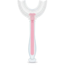 Bocioland 2322 tandborste i silikon ”U”, rosa, BL232
