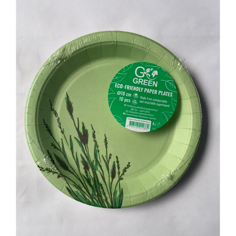 Gogreen Ekoloģiski papīra šķīvji Reed Go Green Ø18cm 10 gab./ 0,07kg