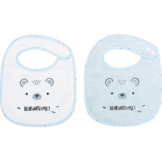 Bibs set 2pcs terry+velour Bear with me Blue