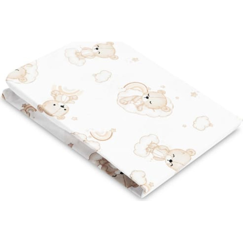 Sensillo mönstrat lakan RAINBOW TEDDY 60 X 120 CM