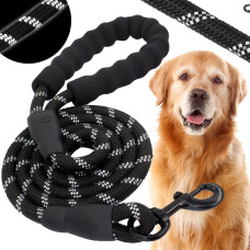 Springos Dog leash Springos PA0332, training leash for dogs up to 50 kg, 5 m, black-white