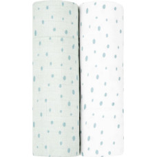 KIKKABOO Muslinfiltset, 2 st. 80x80 cm Dots Blue