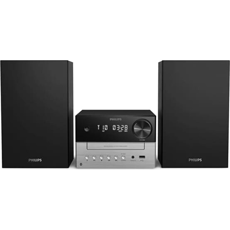 Philips music system with Bluetooth, CD player, 20W, black/silver – TAM3205M2/12