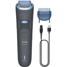 Philips Series 3000 skäggtrimmer, grå med blå detaljer — BT3617/15
