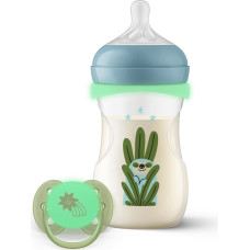 Philips Avent SCD838/17 presentset: flaska 260 ml Night + napp Responsive Pacifier Night Natural