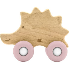 Wooden toy with silicone teether Hedgehog Pink