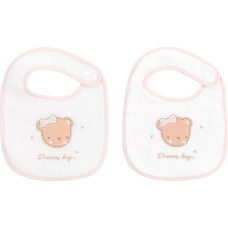 Bibs set 2pcs terry+pique Dream Big Pink