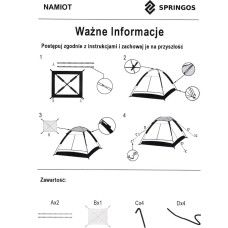 Springos 2-vietīga kempinga telts ar moskītu tīklu un UV filtru Springos PT007 zila