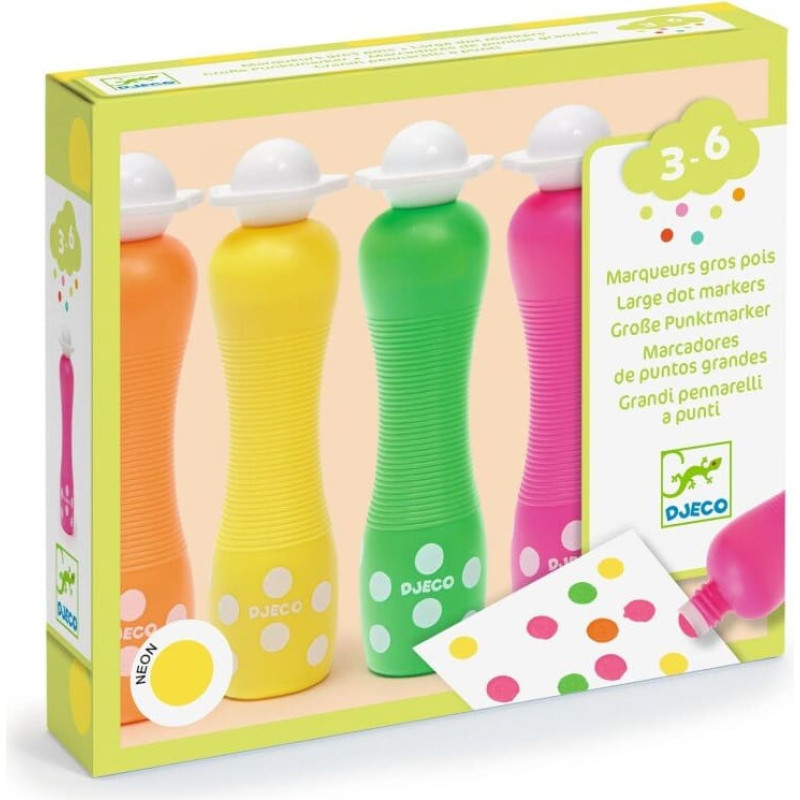 Djeco Colours - Large dot markers - Neon
