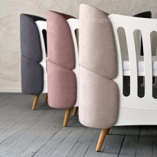 Ingvart oval spjälsäng Transformers Fly – 66×136 cm – sammetstyg (valfri färg)