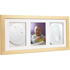 Odcisk Bobasa - Skapa ett avtryck av babyfot eller hand – ram med naturlig lera