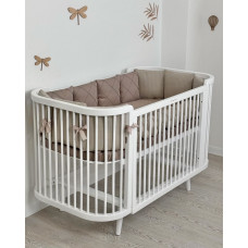 Ingvart omvandlingsbar spjälsäng Boho Total Light med rörlig sidopanel, vit