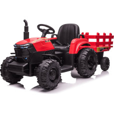 Bērnu elektriskais traktors ar piekabi HATIS, sarkans/melns