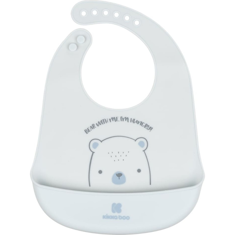 Silicone bib Bear With Me Blue