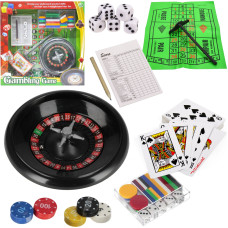 Spelset: roulette, tärningar, poker