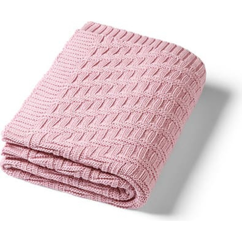 Babyono stickad bomullsfilt Pink, 1647/01