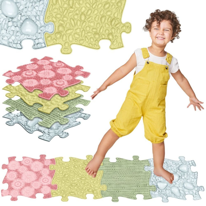 Woopie Set mit sensorischen Matten, 4 Stk., Pastellfarben
