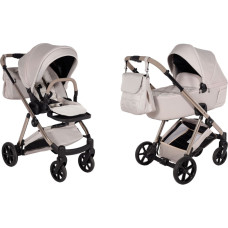 Junama kombivagn 2-i-1 Ellegante 02 i beige färg (Beige) – elektropolerad ram