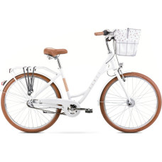 Romet cykel ROMET Pop Art Classic 26, vit, med framkorg