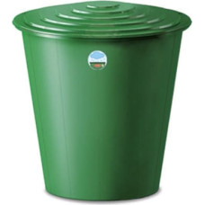 Stefanplast vattentunna 210 L med lock och kran, Ø76.5 × 84 cm, grön