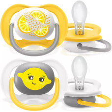 PHILIPS AVENT ULTRA AIR FRUITS DECO Simetriskas formas silikona māneklis 6-18M 2gab, SCF080/18