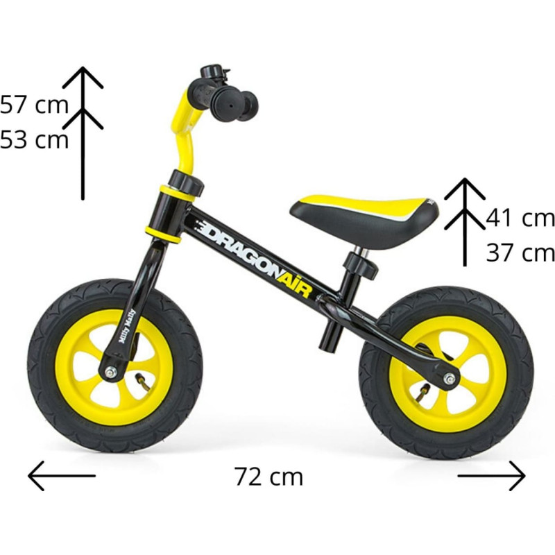 MILLY MALLY DRAGON AIR walking/balance bike, black