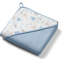 BABYONO frotē dvielis ar kapuci 100x100cm zils 1552/02