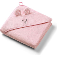 BABYONO bambuhandduk med huva 100x100cm rosa 1553/01
