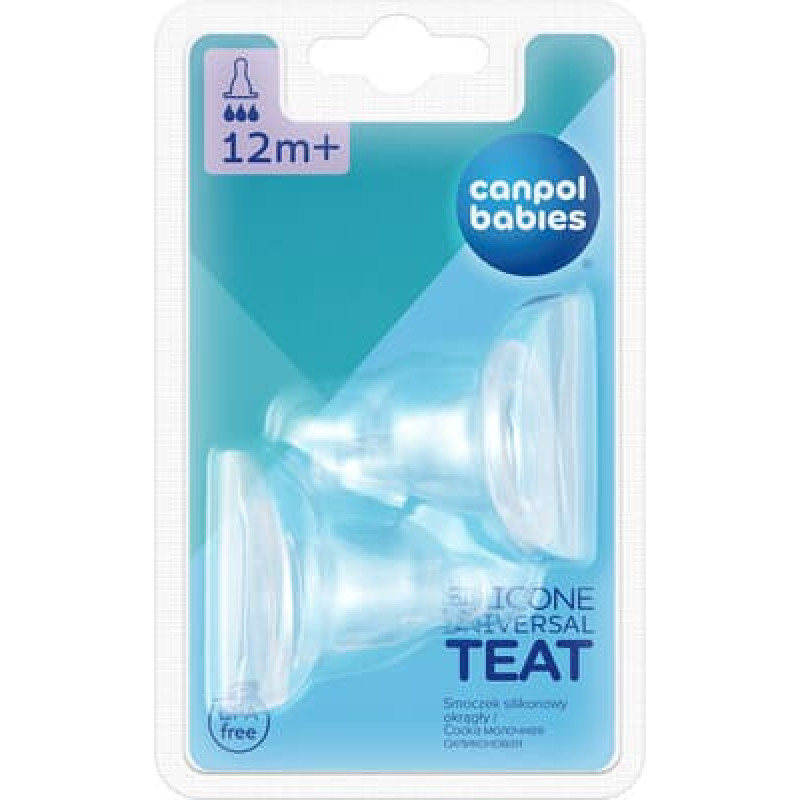 CANPOL BABIES Apaļas formas silikona knupītis 2gab. 12m+, 18/117 ATLAIDE