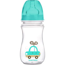 CANPOL BABIES Colourful Animals antikoliku pudelīte ar platu kaklu EasyStart, 240ml 3-6m+ 35/206