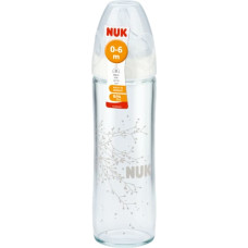 NUK Classic Stikla pudele 240ml. ar First Choice Plus silikona knupīti 0-6m SD08 10745080 IZPĀRDOŠANA