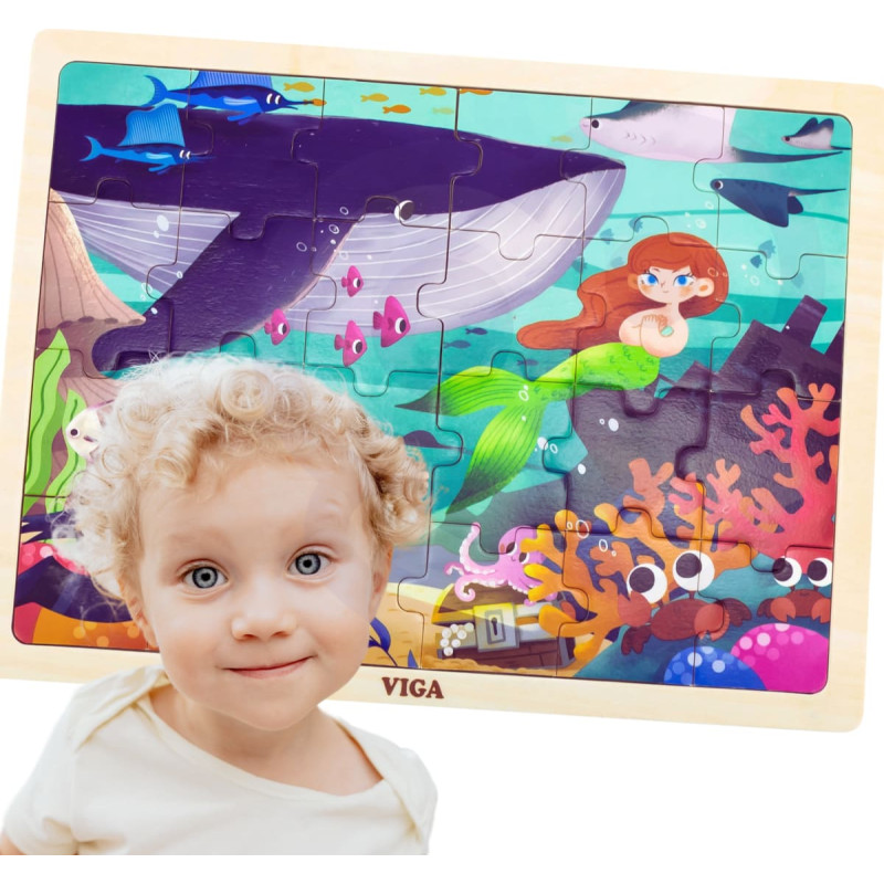 Viga 44645 Puzzle na podkładce 24 elementy - morze