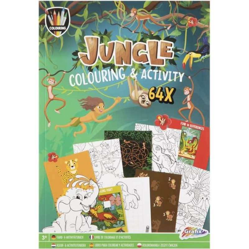 Värviraamat lisadega Dzungel 64 lehte