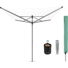 Brabantia rotējošs veļas žāvētājs LOM, 50m, Metallic Grey+ dāvanas - 311321