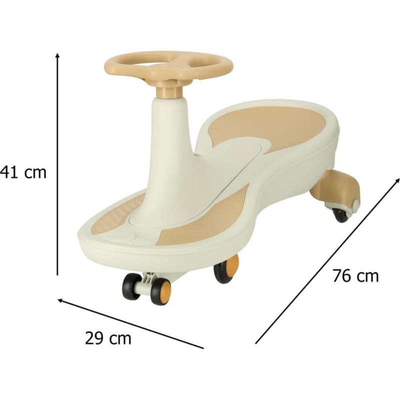 Gravitācijas amerikāņu kalniņi, kas spīd LED riteņi ar mūzikas atskaņošanu 76cm zelta un balta max 120kg