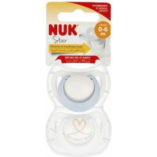 NUK 8981 STAR SILICONE pacifier 0-6 2PCS/BOX 539470, 730691