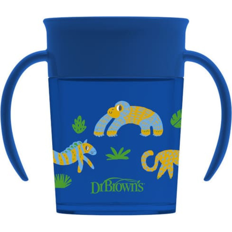 Dr.browns TC71006 Cheers 360 Cup with Handles, 7 oz/200 ml, Blue, 1-Pack