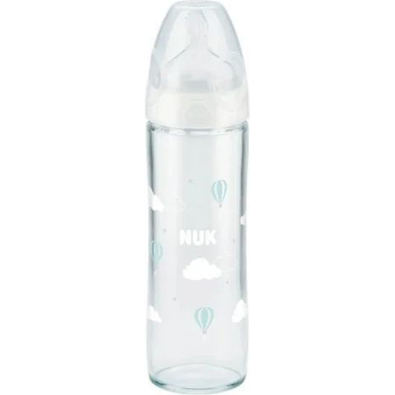 NUK 1335 GLASS BOTTLE 240ML CLASSIC 0-6 527883, 745080 WHITE