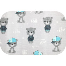 Ega Kids Diaper - 28630 - TETRA PRINT - EGA - BEAR in HAT - GREY - size 70x80 cm