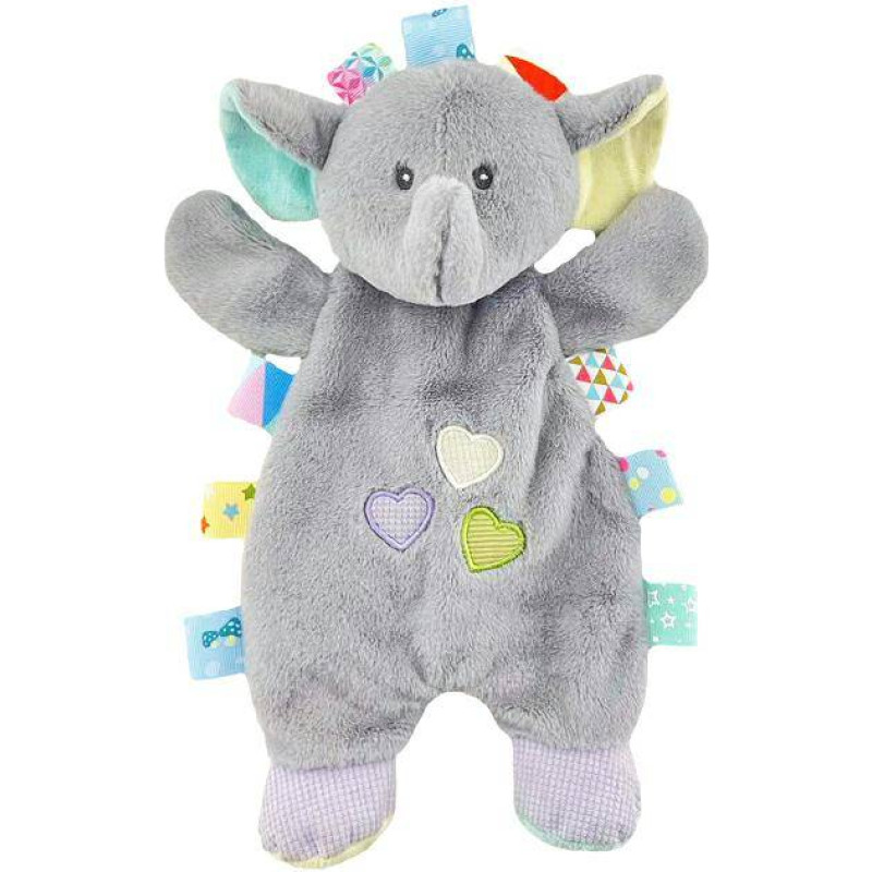 Tulilo Toy Blanket with  Peas - 94000 - MILUŚ - ELEPHANTE -  size 25 cm